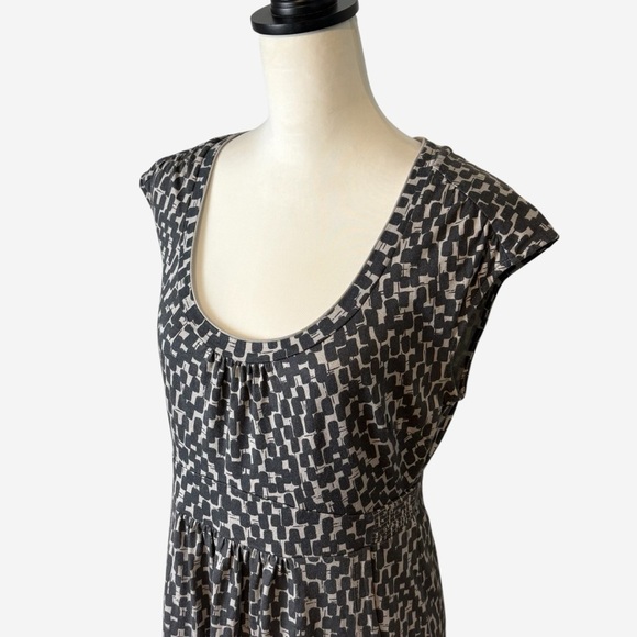 Boden Geo Print Jersey Dress Short Sleeve Modal Cotton Pockets Stretch - Picture 2 of 11